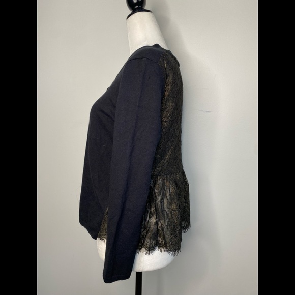 Anthropologie Afterword Cardigan Black Lace Detail - Picture 5 of 8